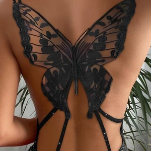 Woman spicy glitter butterfly standard burst burst bodycon dress, sexy lean party dresses, night out, spaghetti strap, fashion 10 Main Sales Butterfly Dress - №2