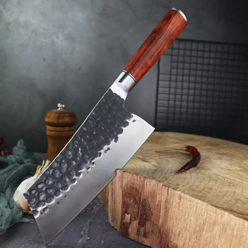 Hammer Pattern Meat Cleaver 5cr15 Stainless Steel Kitchen Knife Sharp Slicing Knife Professional Chef Knife Cooking Tools