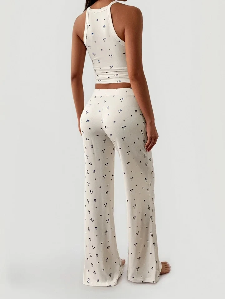 Women's Clothing Yoga Sports Camisole Vest Long Pants Two-Piece Set Summer New Fashion Women Casual Trousers Outfits