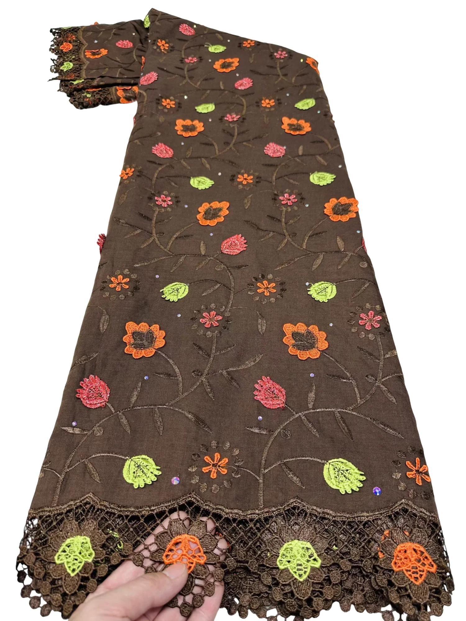 

Cheap 100% Cotton Swiss Voile Lace Fabric 3D Flower Applique With Water Soluble Stone For African Wedding Dress Sewing Material