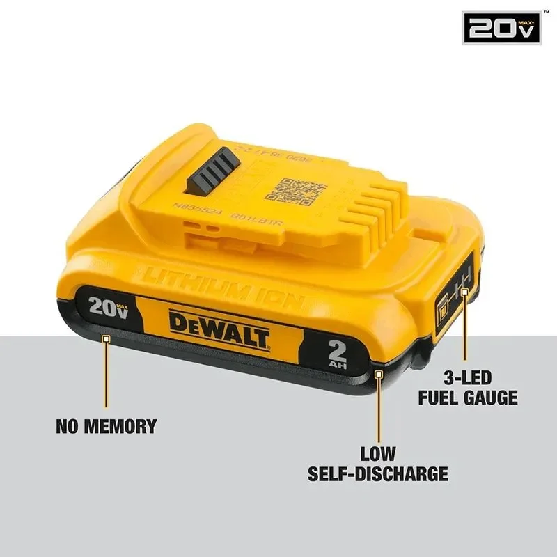 DEWALT DCB203 Original Battery 20V MAX 2.0Ah Rechargeable Lithium Battery for Power Tools Compact Battery