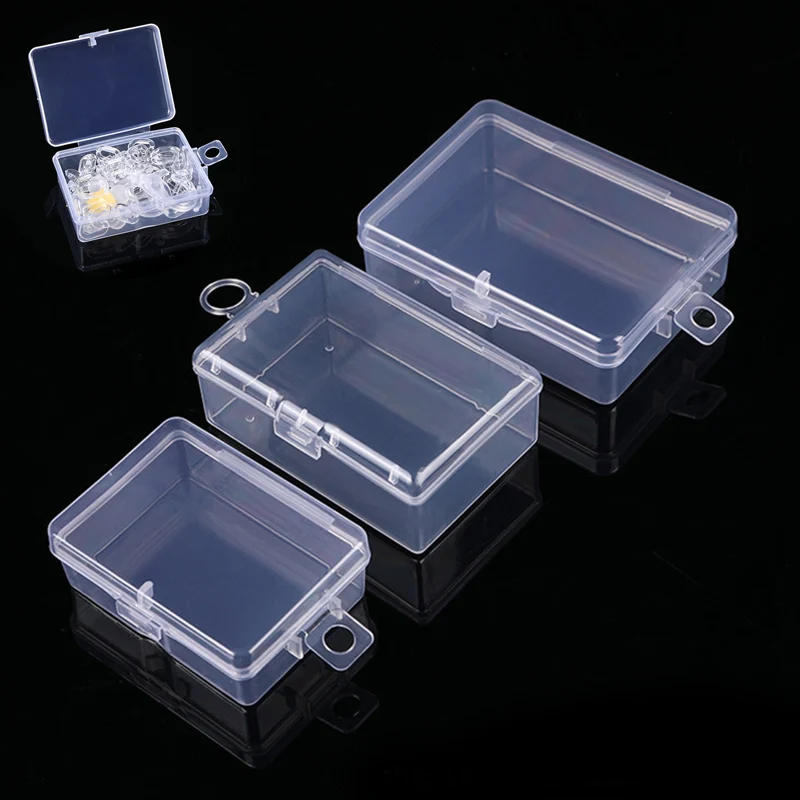 Small Clear Box Paper Clip Storage Case Multi-use Portable Plastic Box Portable Rectangular Box Desktop Organizer Wholesale