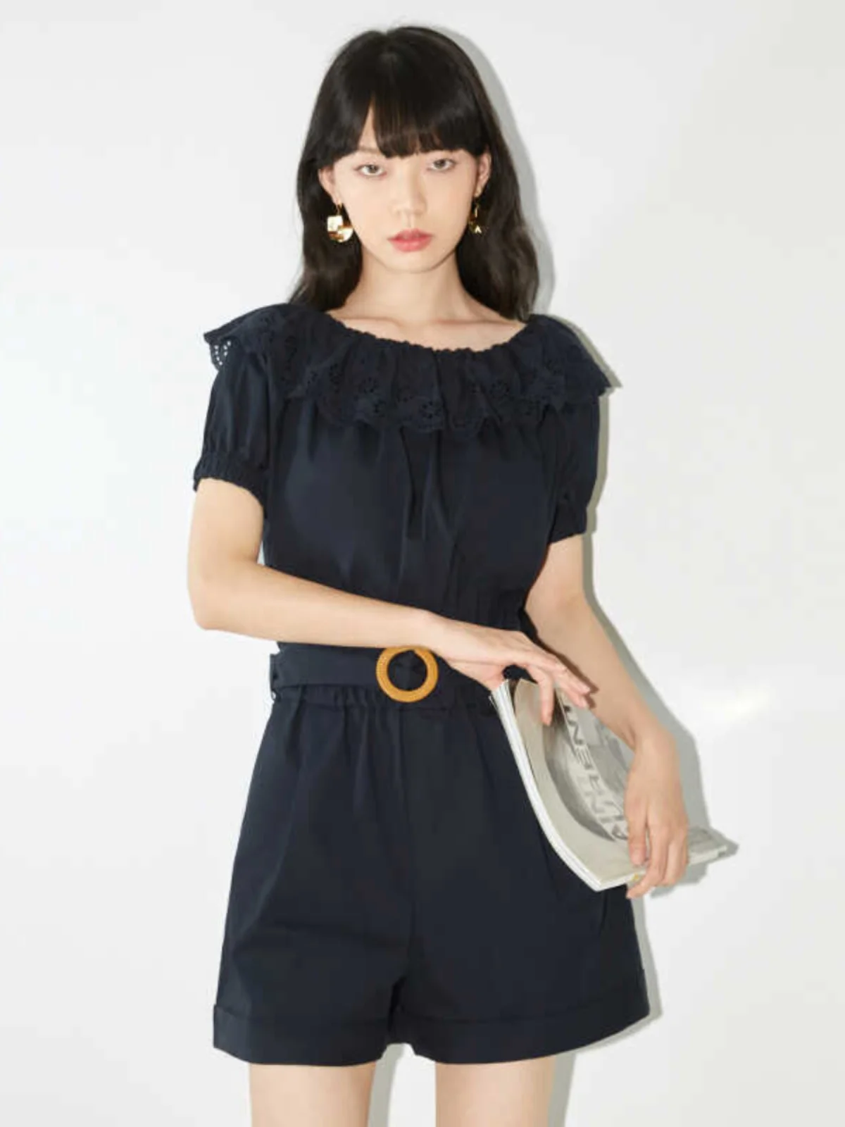 กางเกงเอวสูง ผู้หญิง ฤดูร้อน รุ่นใหม่ สไตล์ลำลอง ผ้าฝ้าย ทรงขาตรง