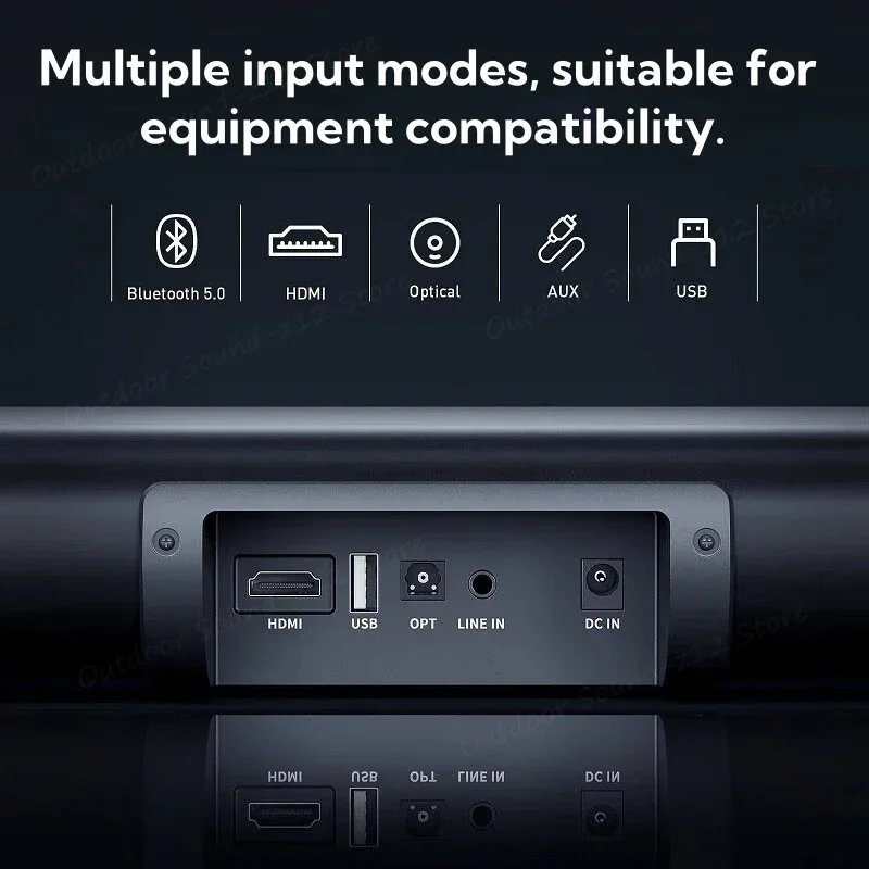 En Stock A3 40 vatios tira pequeña Altavoz Bluetooth barras de sonido envolvente sistema de cine en casa altavoces barra de sonido para TV/PC