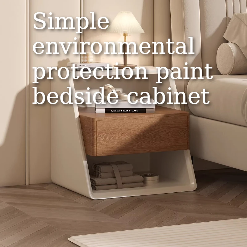 

Minimalism Art Bedside Table Solid Wood Design Nightstands Cabinet Storage Originality Comfortable Bedroom Hotel Furniture Home