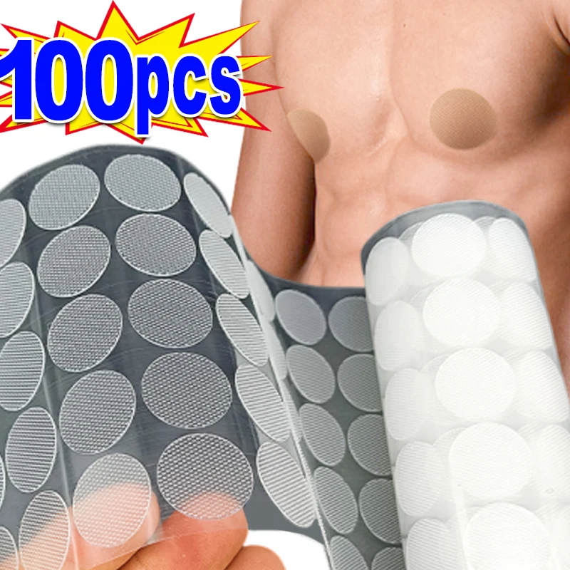 2/100 unidades Nuevas pegatinas adhesivas invisibles para pezones de hombre, almohadillas para sujetador, levantamiento de senos, protección para correr, pegatinas para el pecho
