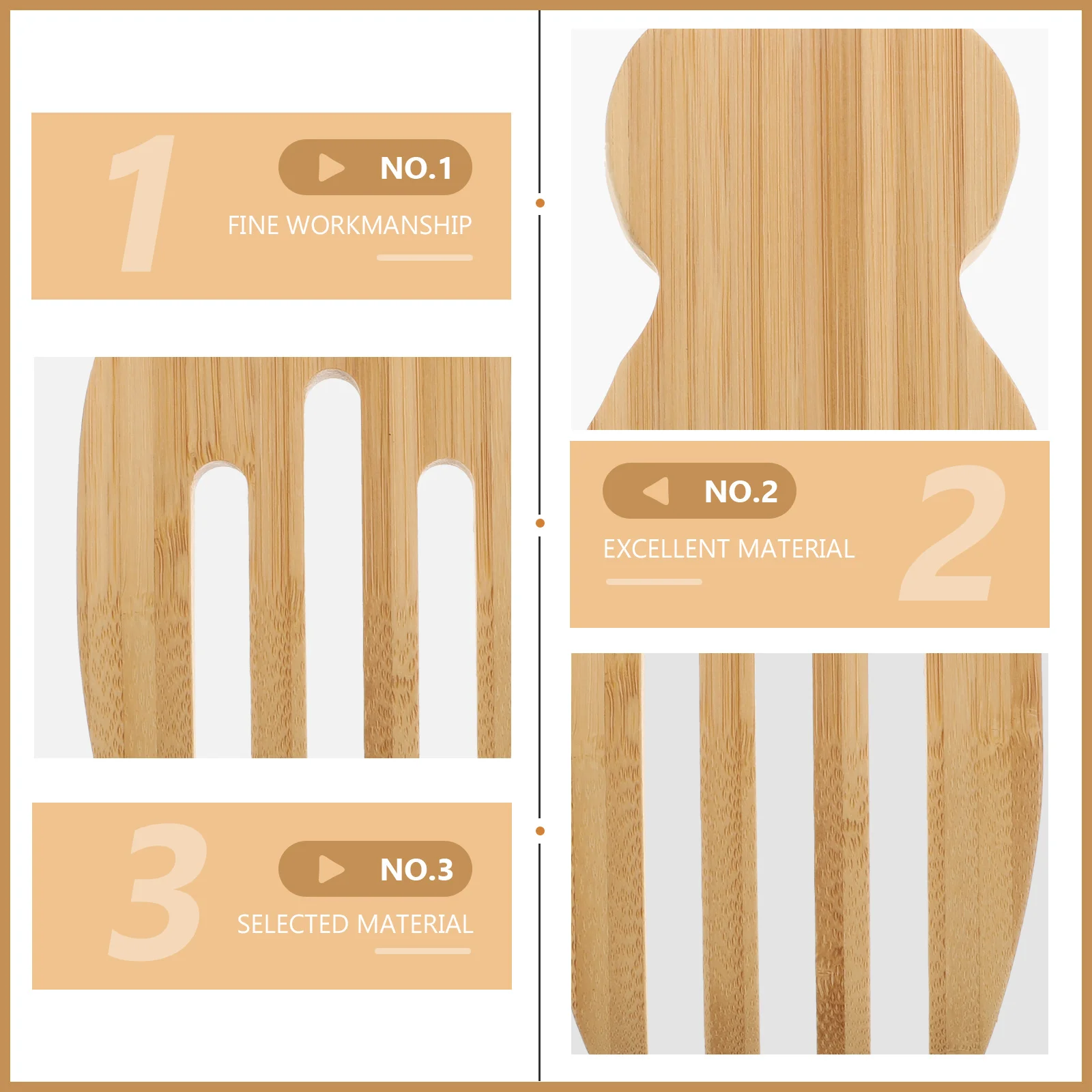 

1Pcs Bamboo Salad Hands Wooden Serving Claws for Mixing Tossing Kitchen Salad Tools Bamboo Serving