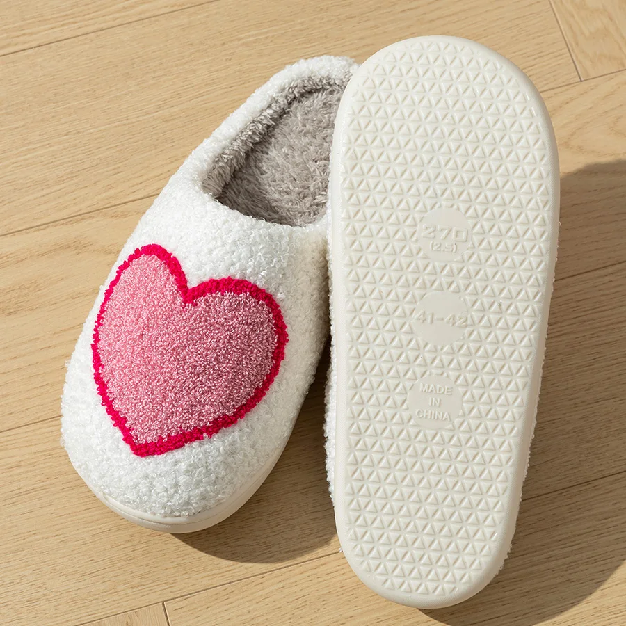 Sandal Rumah Wanita Big Heart Love Nyaman untuk Kamar Tidur Anak Perempuan, Bernapas, Anti Selip, Sepatu Bulu Halus, Hadiah Ulang Tahun untuk Pacar