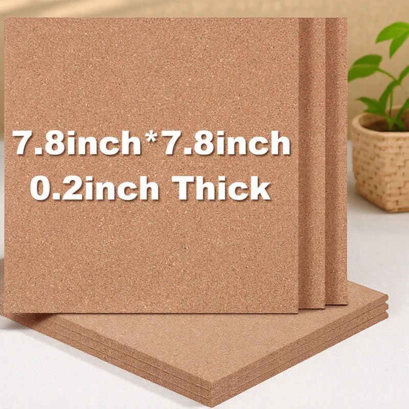 

6Pcs Soft Cork Bulletin Board Self Adhesive Square Cork Message Boards for Office Home Classroom Pin Memo Wall