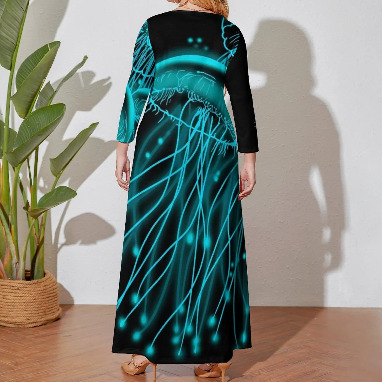 Méduse-Robe à Manches sulfpour Femme, Tenue de Bal Sexy