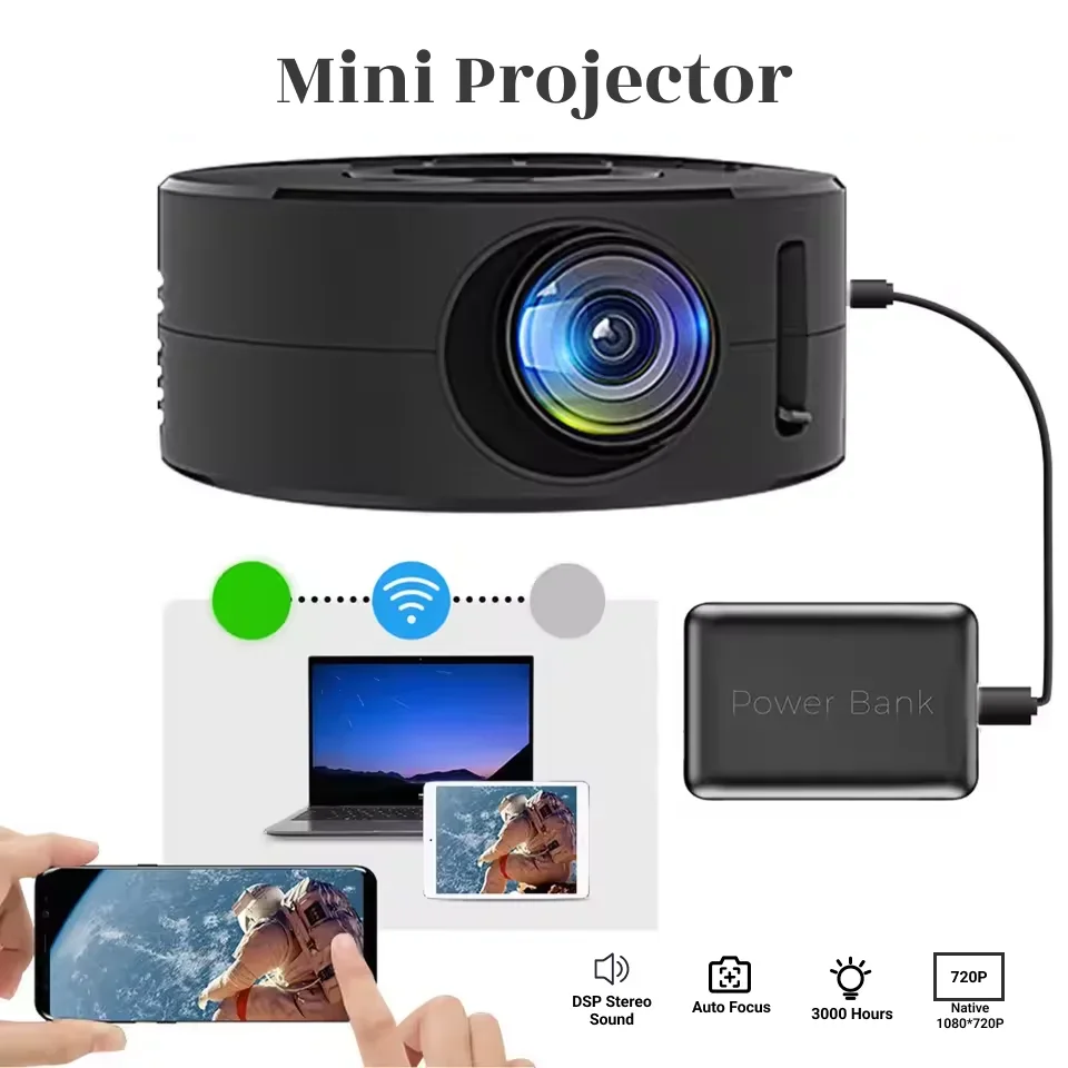 

YT200 Smart Projector Auto Focus LED HD Projetor Supports Decoding 1080P Videos Android Home Cinema Outdoor Portable Projetor