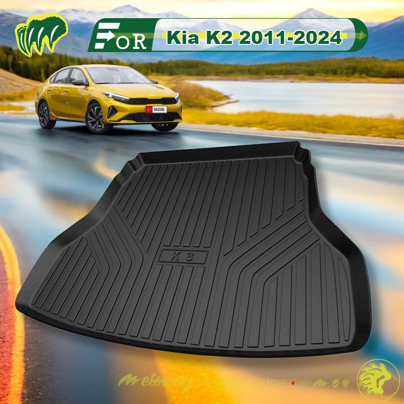 

For Kia K3 2013-2024 Custom Fit Car Trunk Mat All Season Black Cargo Mat 3D Shaped Laser Measured Trunk Liners