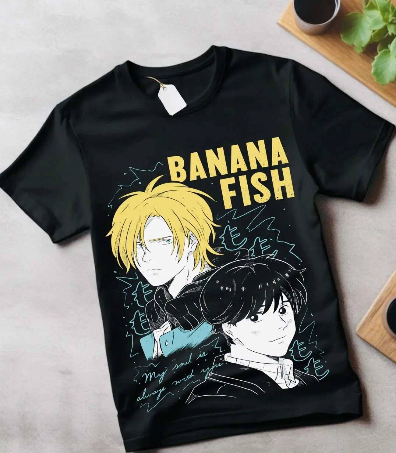 

Banana Fish T-shirt Ash Lynx Eiji Okumura Card Anime Kawaii gift clothes