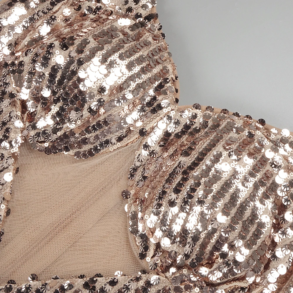 女性のエレガントなスパンコールロングドレス、カットアウトデザインと輝くディテール付きフォーマルイベントカクテルパーティーイブニングドレス Vestidos