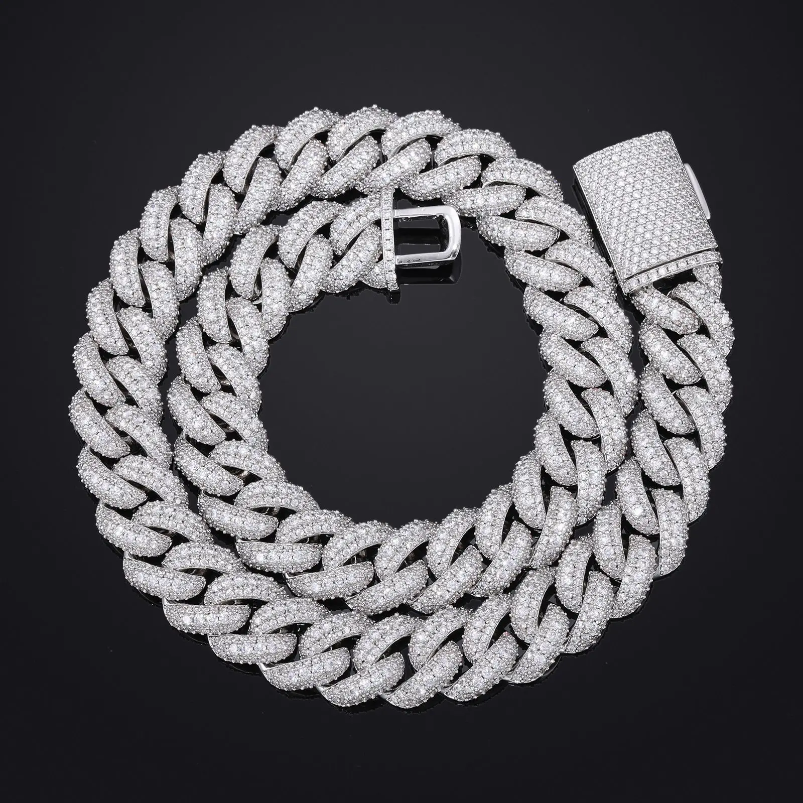 Iced Bird 18mm Heavy Miami Cuban Chain Necklace Full Micro Paved Out Cubic Zirconia Bracelet Fashion Hiphop Jewelry