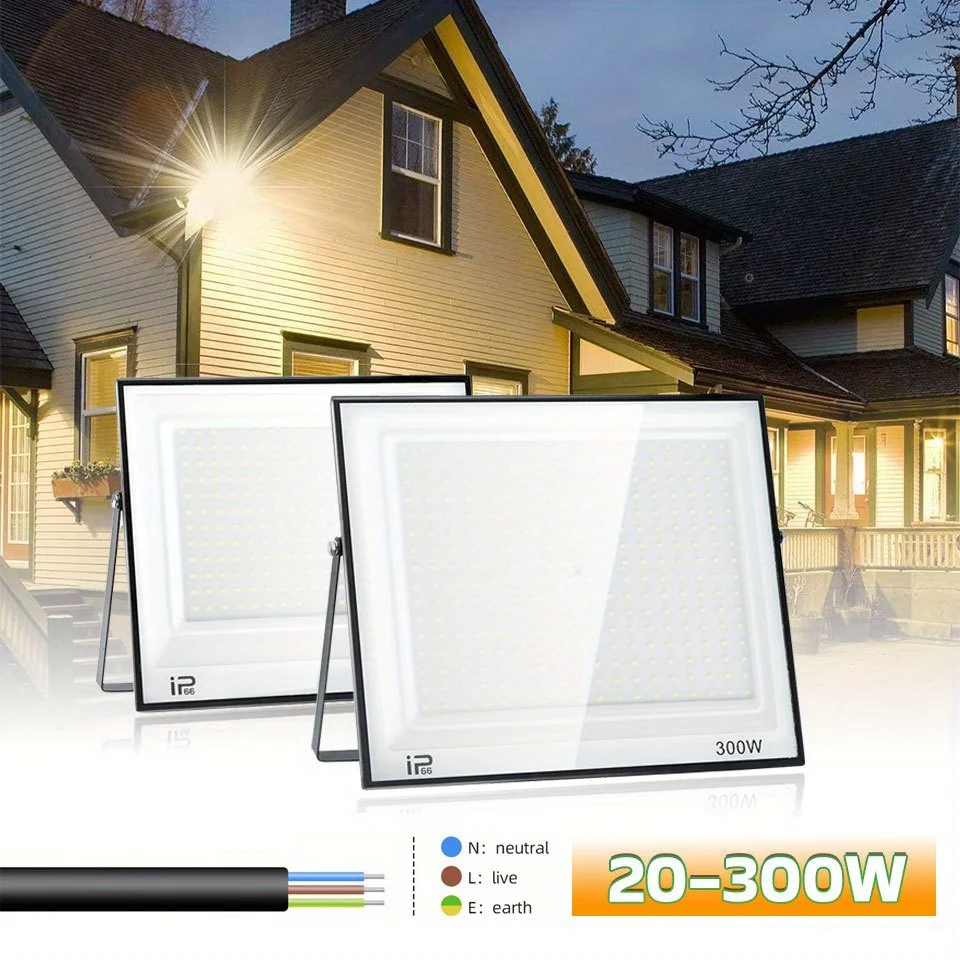 

LED Floodlight AC220V 20-300W Outdoor Waterproof IP66 Aluminum Material Suitable For Driveway Corridors Construction Sites Light