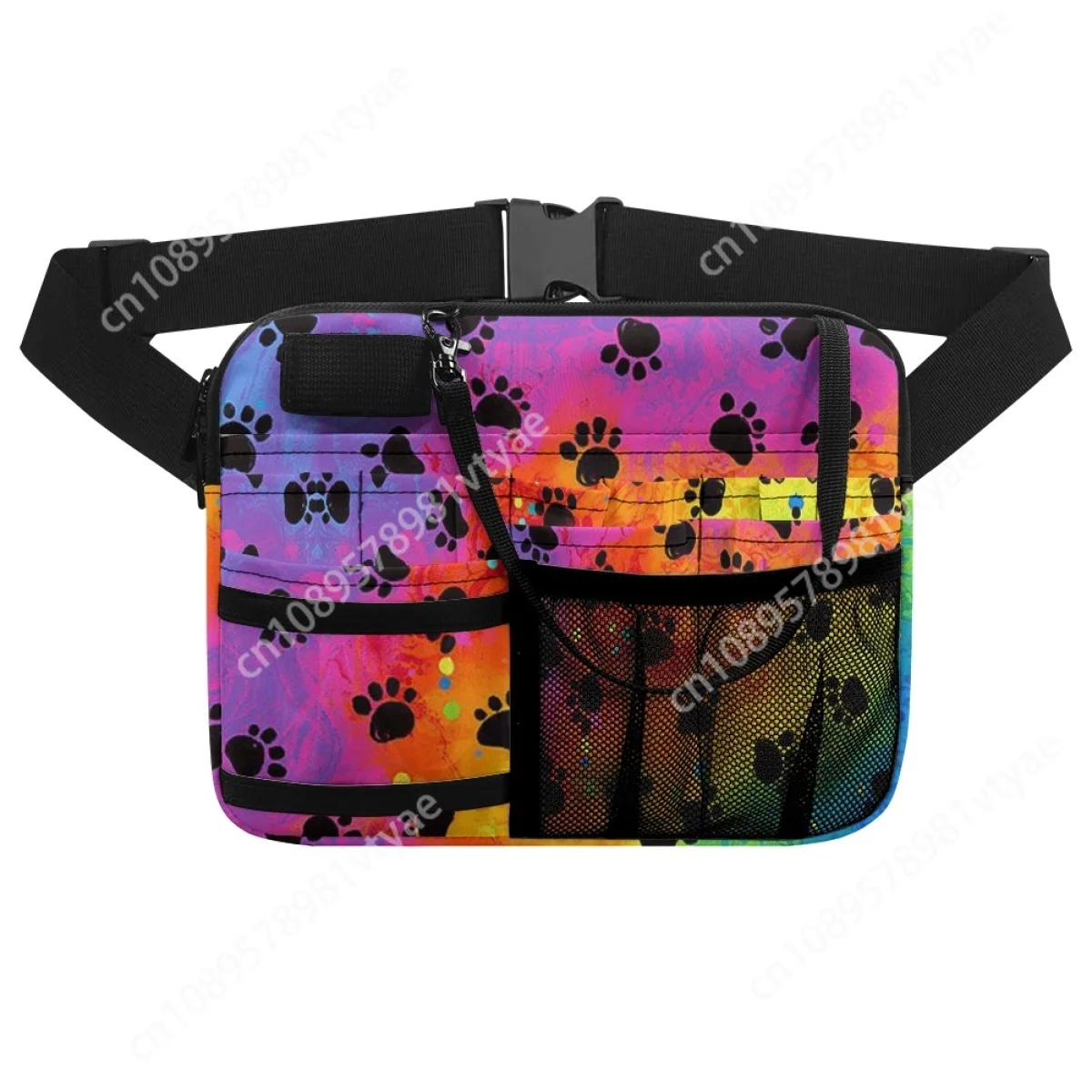 Fashion Colorful Dog Paw Designer Waist Bag Women Medical Staff Universal Fanny Pack Emergency Supplies Storage Nursing Hip Bags