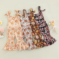 2022-08-29 Lioraitiin 0-4Years Toddler Baby Kid Girl Romper Sleeveless Off Shoulder Flower Print Loose Long Ruffle Romper