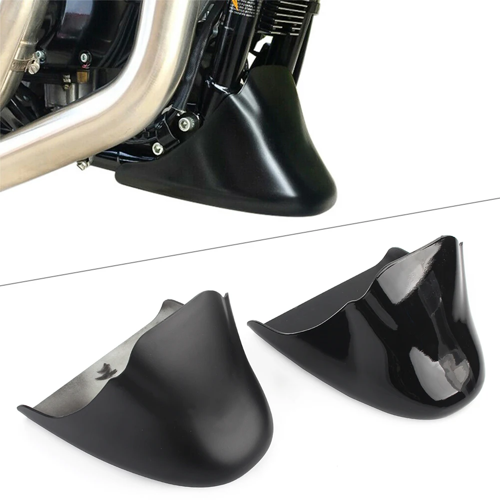 0Motorcycle Chin Fairing Spoiler Trim Cover Black for Harley Sportster 883 1200 Custom XL883C XL1200C ABS Plastic