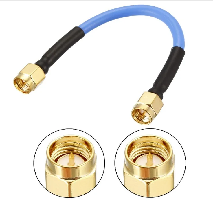 Blue RG402 SMA Male to SMA Male Plug Connector Coax Rigid RG-402 Cable 50ohm 5cm to 5M