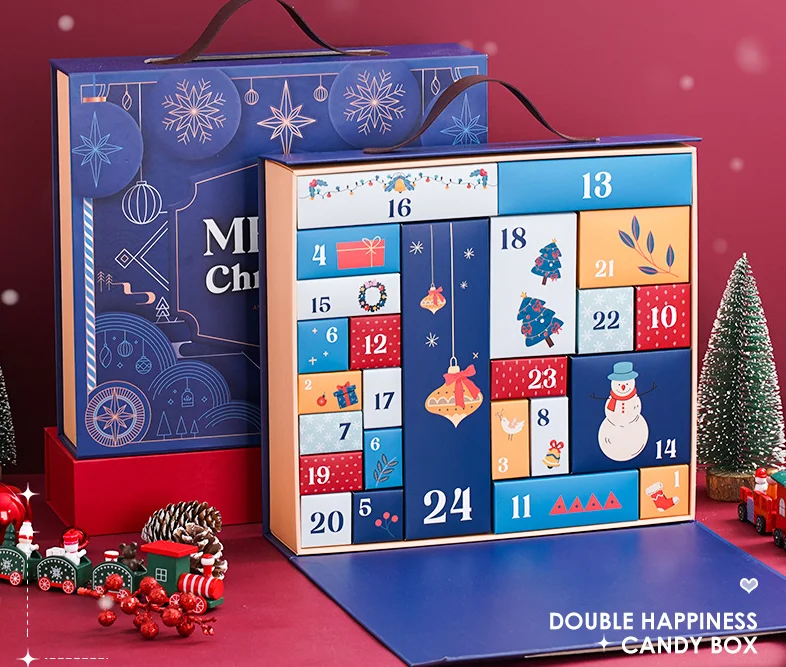 2025.Custom Christmas Gift Box Festive Countdown Calendar Cosmetic Skincare Boutique 24 Days Christmas Advent Blind Box with Log - Image 5