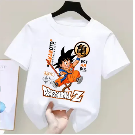 

Anime Dragon Ball Cosplay T-Shirt Cotton Short Sleeve Tops Casual Loose Retro T-Shirt Men Women Kids Family Matching Outfits