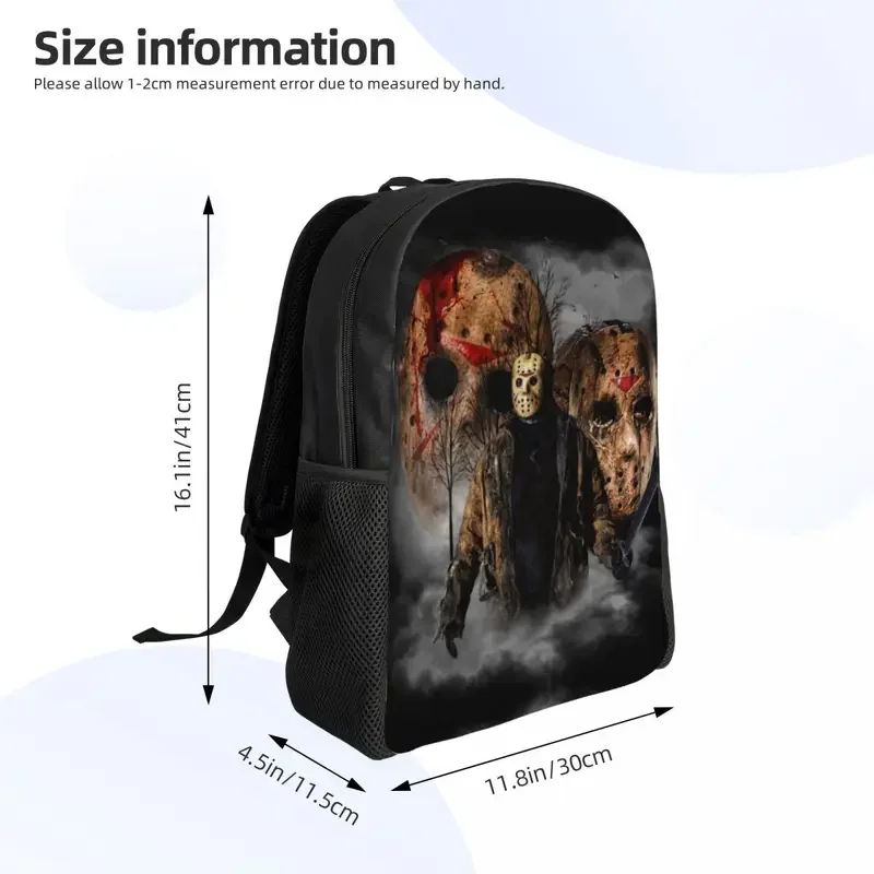 Mochila de viaje de personajes de películas de terror para hombres y mujeres, bolsa de libros para computadora portátil escolar, bolsas de día para estudiantes universitarios, película de Halloween