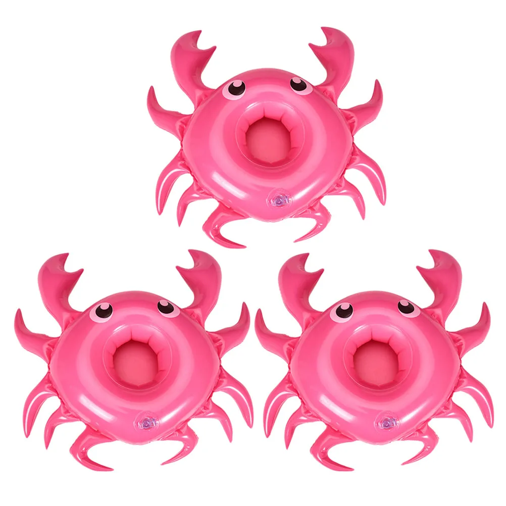 

3 PCS Inflatable Crab Cup Holder Beach Themed Party Accessory Floating Holders Drink Pool
