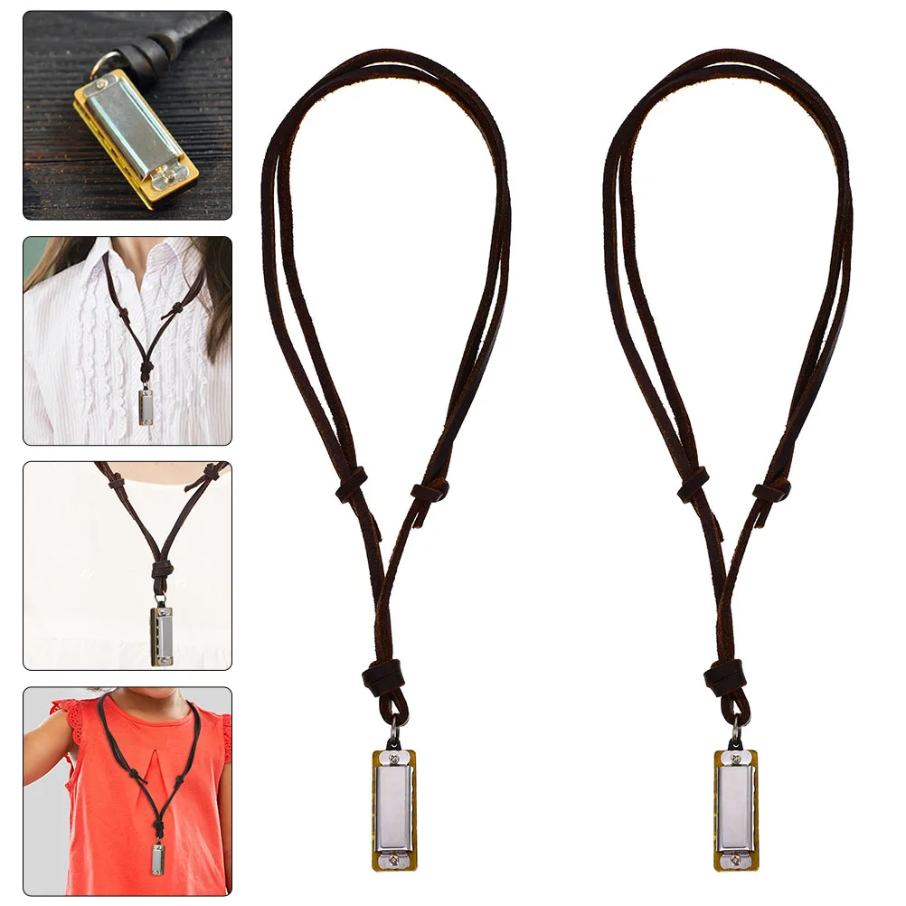 

2pcs Harmonica Necklaces Pendant Musical Instrument Small Retro Charm Jewelry Festival Gift For Students Plaything