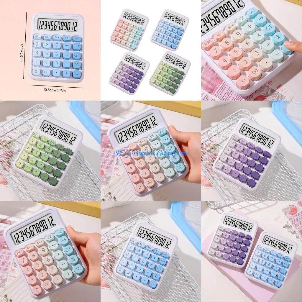 

U75B Бесшумные клавиши из АБС-пластика 12-цифровой большой ЖК-дисплей Калькулятор для мобильных профессионалов Работа без