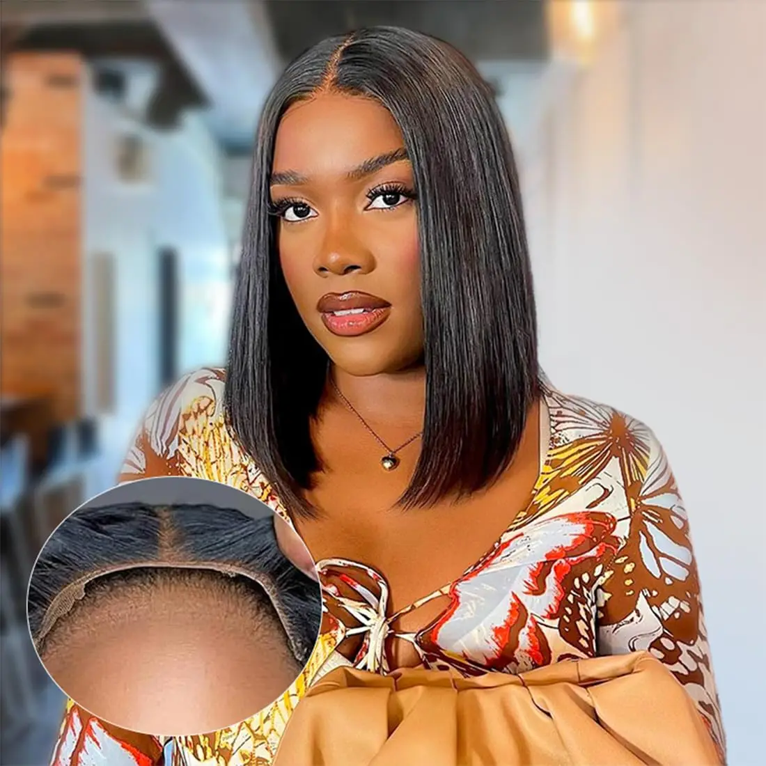 

16 Inch Bob Wigs Human Hair 6x4 HD Transparent Lace Closure Wigs Human Hair Pre Cut Pre Plucked Glueless Wigs Human Hair