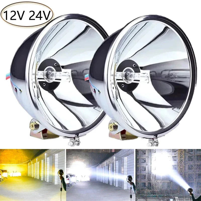 12V 24V 7 Inch HID Lights Long Range Spotlights Truck Observation Headlight Work Light Off road Roof Lights Marine Searchlights