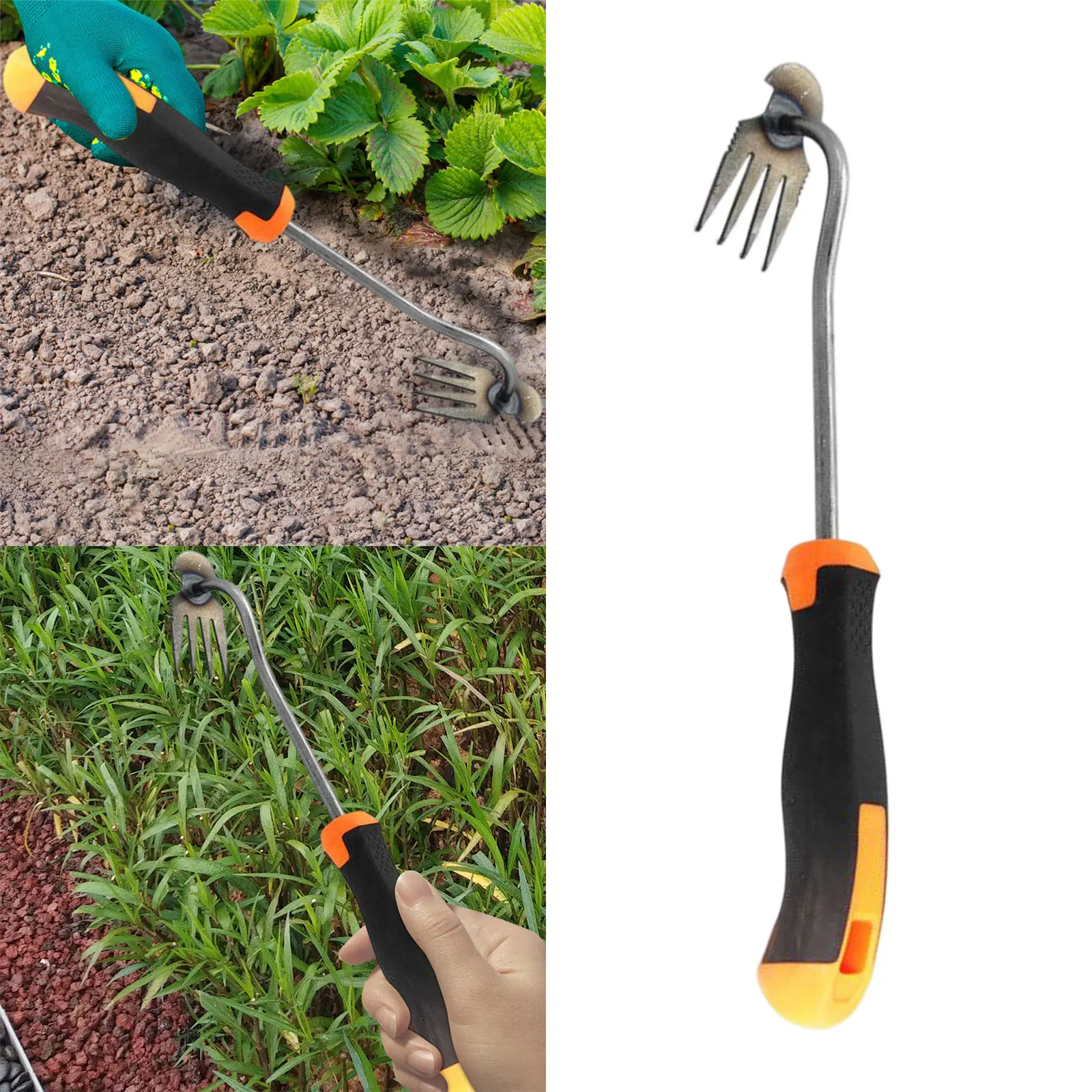 Deshierbe de mano para jardín, herramientas de deshierbe de hierro, extractor de malezas multifuncional para jardín, plantación, excavación, patio de césped