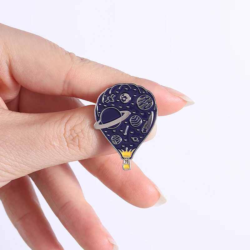 Look To The Skies Enamel Pins Space Telescope Brooches Astronomy Lapel Badges Clothing Bag Accessory Gift For Men