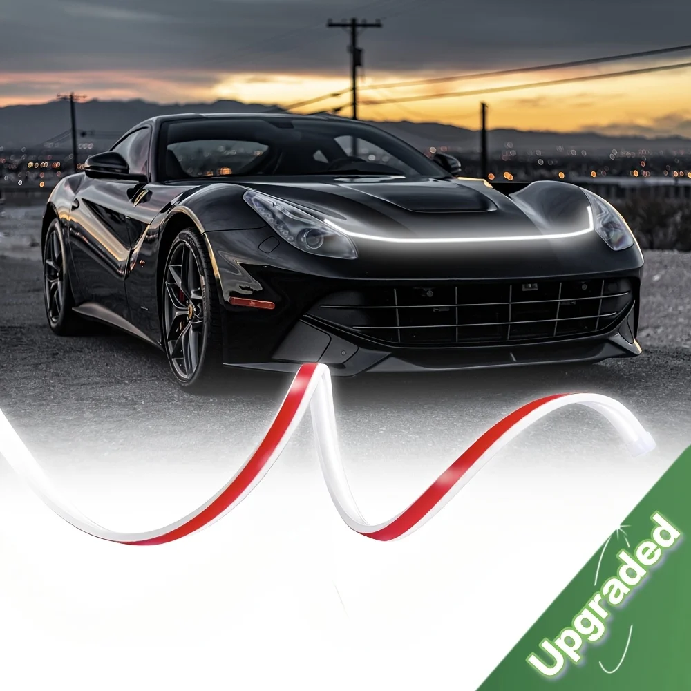

1.8M 12V White LED Strip Lights for Car Hood Decoration, Upgraded Model Under Hood Lighting Kit