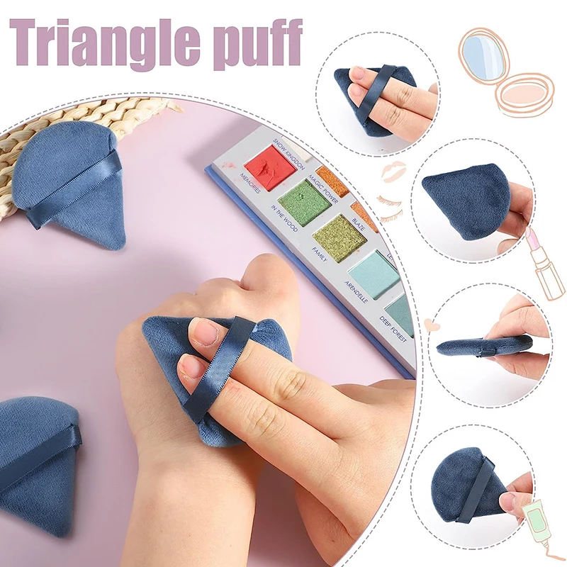 Triangle Powder Puff Mini Face Makeup Sponge Cosmetics Soft Cotton Face Powder Puff Washable Velvet Makeup Puff Tools