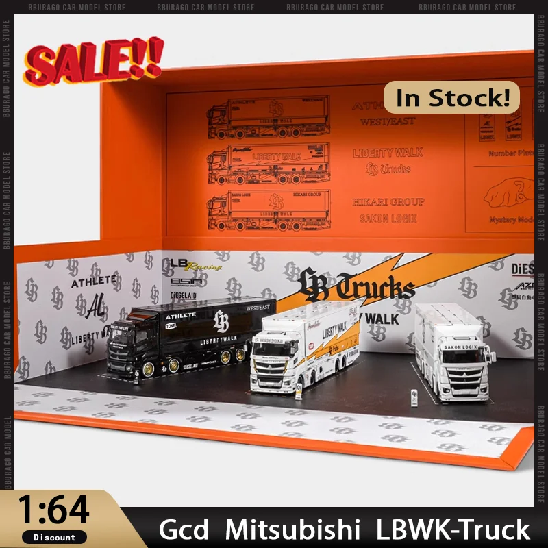 

New In Stock Gcd 1:64 Mitsubishi LBWK Truck Container Alloy Miniature Diecast Mitsubishi Ornaments Custom Toys Kids Gift