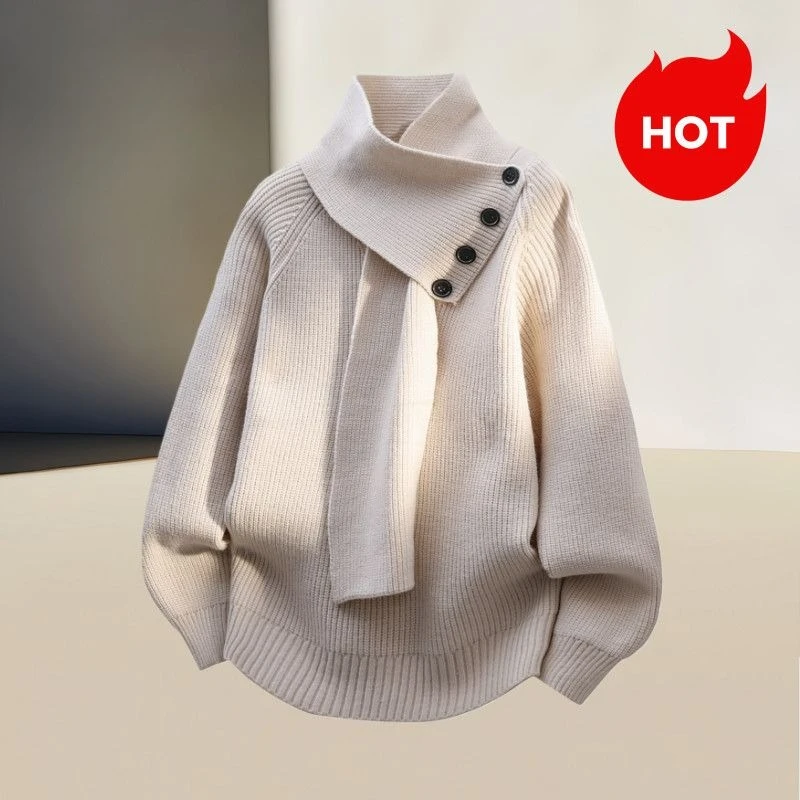 

Уличная мода Don't Collide с рубашками, пуловеры, мужской свободный дизайнерский свитер премиум-класса, ленивый осенне-зимний шарф, вязаный модный топ