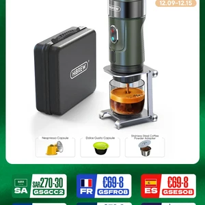 Hibrw-Coffee Machine Espresso Electric Wireless Electric, Fit for Car and Home, Camping Coffee Powder, Nespresso Dolce Powder Capsule 6 Main Expression Sales - №4