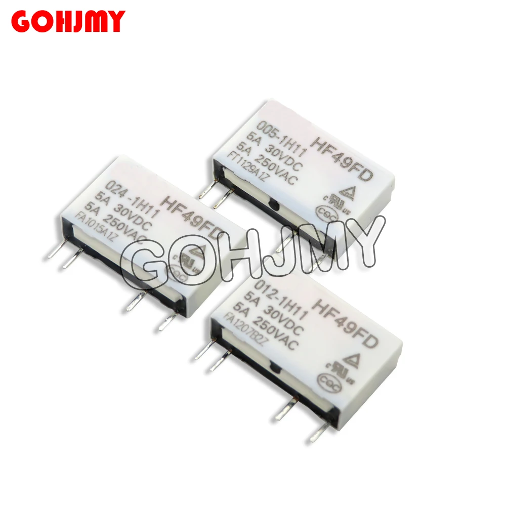 2PCS HF49FD-005 HF49FD-012-1H11 HF49FD-024-1H1 Industrial electronic circuit board DIY Relay 1012 024 1H11 4pin 5A 5V 12V 24V