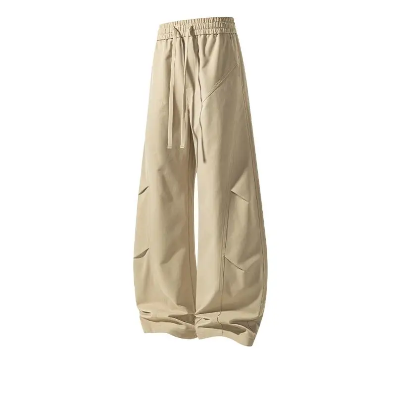 Men's Parachute Cargo Pants Wide Leg Balloon Trousers Streetwear Hip Hop Loose Fit Elastic Waist Casual Joggers 2026 Bottoms Man