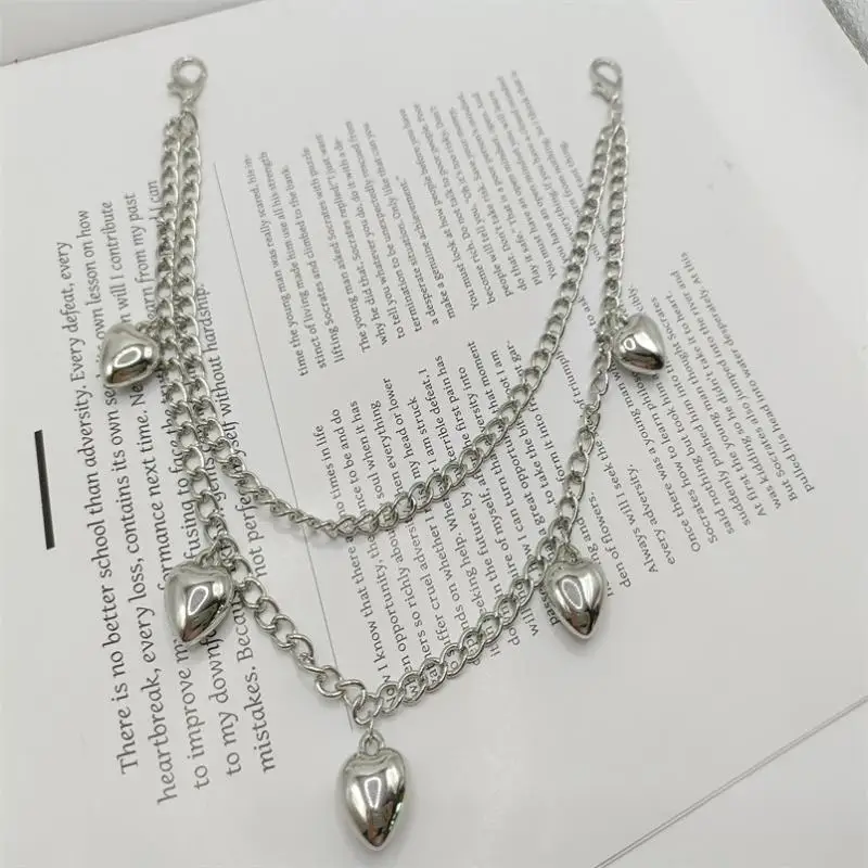 1Pcs Y2K Metal Pearl Shoulder Bag Chain Strap Multi-layer Handbag DIY Handle Star Charm Pendant Pants Chain Crossbody Extender