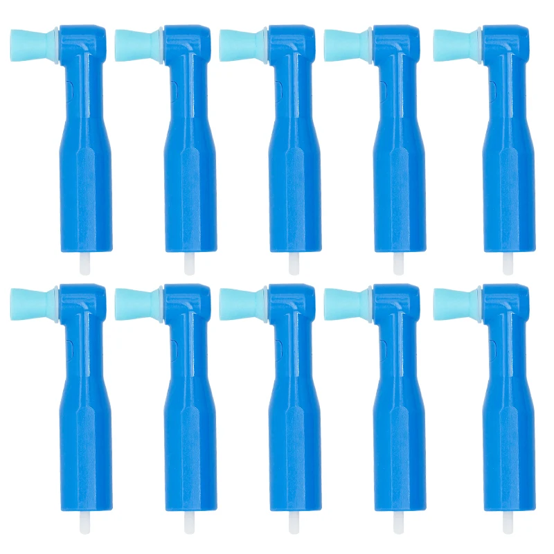10pcs Dental Polishing Cup Disposable Prophy Angles Soft/Hard Head Tooth Polisher for Straight Low Speed Handpieces