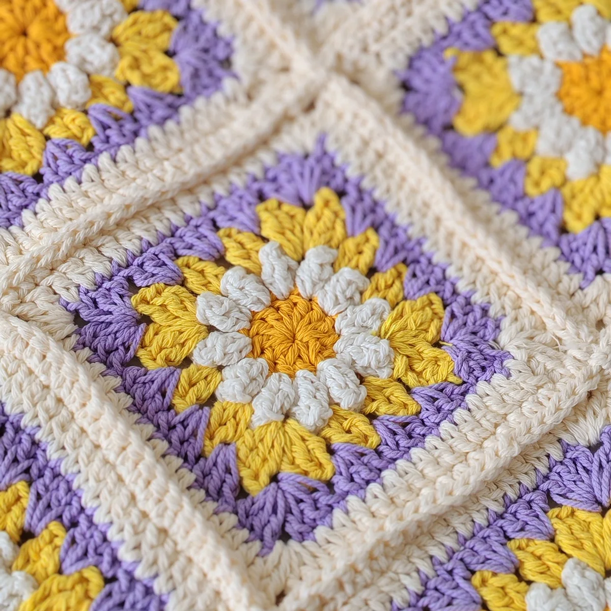 Veloura Handmade Crochet Shoulder Bag – Granny Square Knitted Tote Bag, Boho Style Crossbody Bag, Unique Vintage Aesthetic
