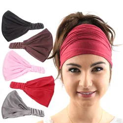 Head Band Women Hair Accessories Solid Wide Headband Knotted Turbans Wash Face Make-up Hair Band Sports Running Yoga Headbands