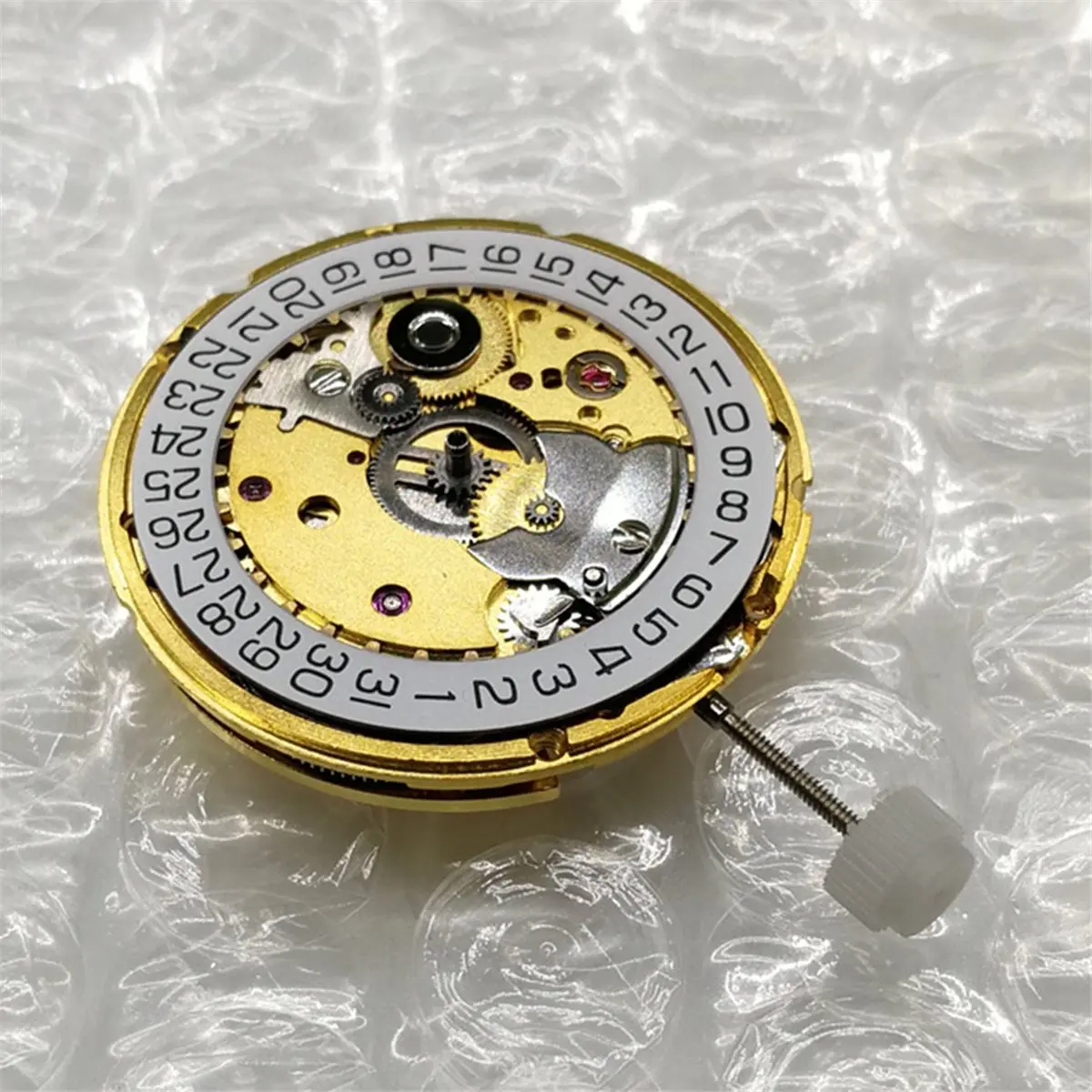 Promotion 2824-2 Automatic Mechanical Movement Parts, Gold/White, Single Date At 3 O'Clock, Mechanical Watch Movement Parts Gold