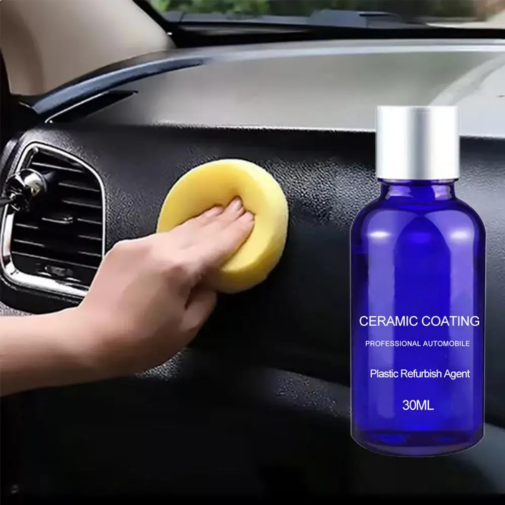 30ml Car Interior Clean Refurbishment Brightening Coating Prevention Plating Sponge Solution Supplies Instrument Panel Dust I8t0