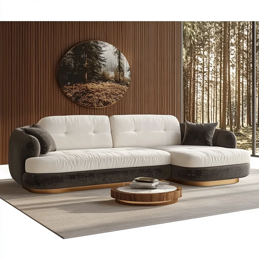 

Modern Luxury Leather Sectional Sofa Set New Designer Leisure Furniture For Office & Hotel Sponge Filled