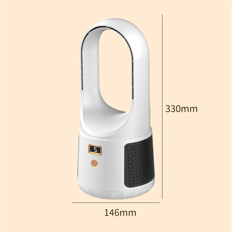 Home Office Electric Bladeless Table Fan Air Cooler USB Charging Portable Wireless Mini Cooling Ventilator Fan 6 Gear Wind