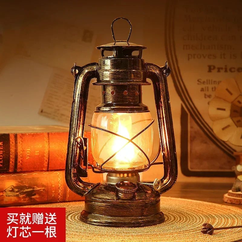 Old-style retro kerosene lamp camping portable lantern age nostalgic old objects photography props decorations ornaments